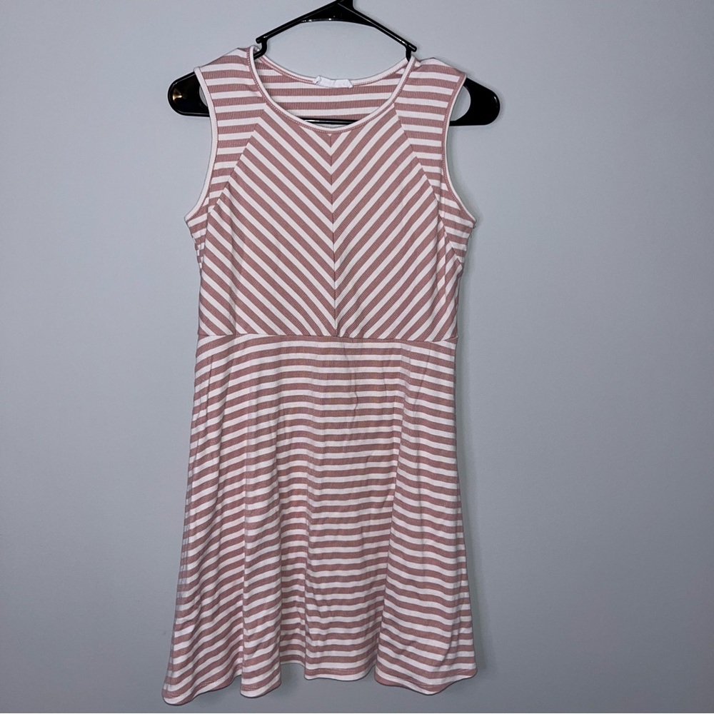 Knitworks Pink and White Striped Casual Dress